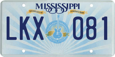 MS license plate LKX081