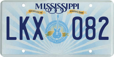 MS license plate LKX082