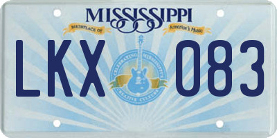 MS license plate LKX083