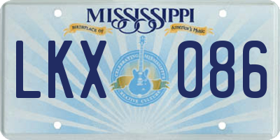 MS license plate LKX086