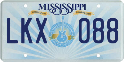 MS license plate LKX088