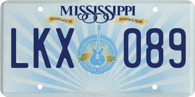 MS license plate LKX089
