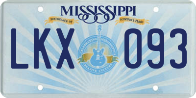 MS license plate LKX093