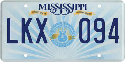 MS license plate LKX094