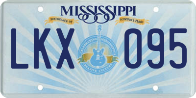 MS license plate LKX095
