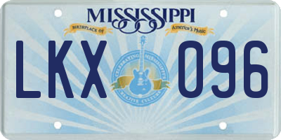 MS license plate LKX096