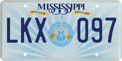 MS license plate LKX097