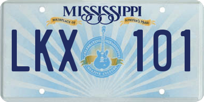 MS license plate LKX101