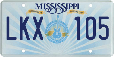 MS license plate LKX105