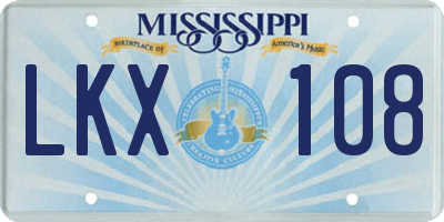 MS license plate LKX108