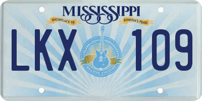 MS license plate LKX109