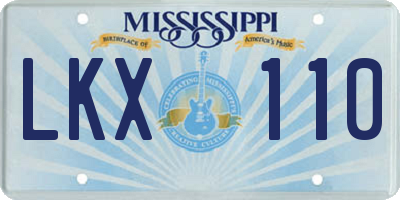 MS license plate LKX110