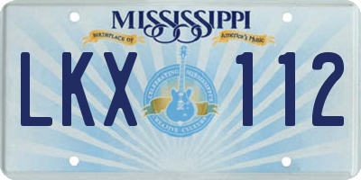 MS license plate LKX112