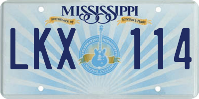 MS license plate LKX114