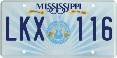 MS license plate LKX116