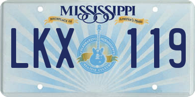 MS license plate LKX119