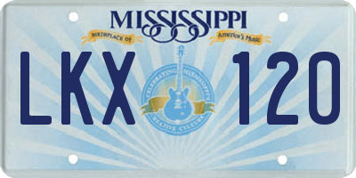 MS license plate LKX120
