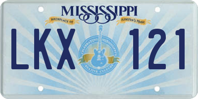 MS license plate LKX121