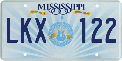 MS license plate LKX122
