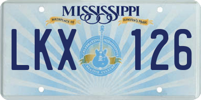 MS license plate LKX126