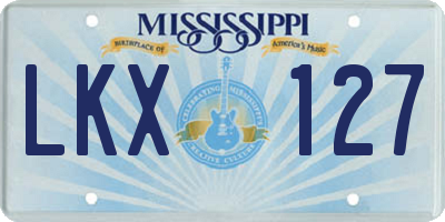 MS license plate LKX127