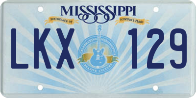 MS license plate LKX129