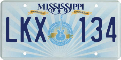 MS license plate LKX134