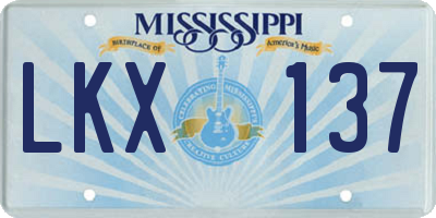 MS license plate LKX137