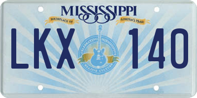 MS license plate LKX140