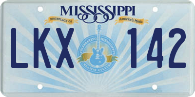 MS license plate LKX142