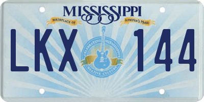 MS license plate LKX144
