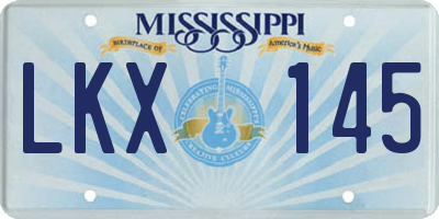 MS license plate LKX145