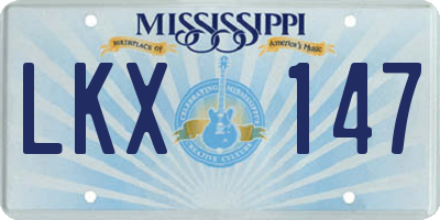 MS license plate LKX147