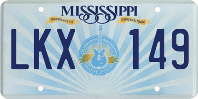 MS license plate LKX149