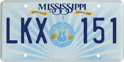 MS license plate LKX151