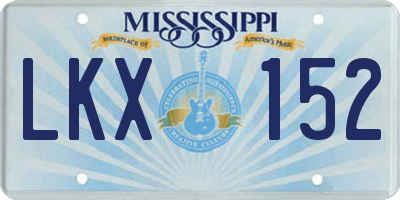 MS license plate LKX152