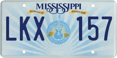 MS license plate LKX157