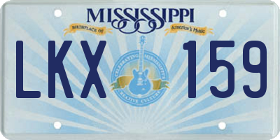 MS license plate LKX159