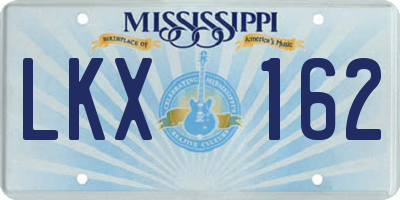 MS license plate LKX162