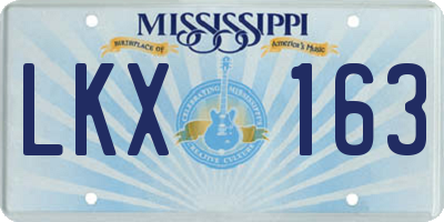 MS license plate LKX163