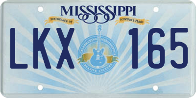 MS license plate LKX165