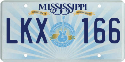 MS license plate LKX166