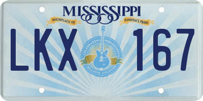 MS license plate LKX167