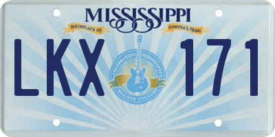 MS license plate LKX171