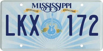 MS license plate LKX172