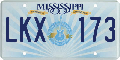 MS license plate LKX173