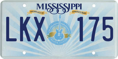 MS license plate LKX175