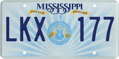 MS license plate LKX177