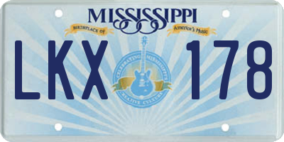 MS license plate LKX178