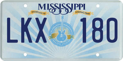 MS license plate LKX180